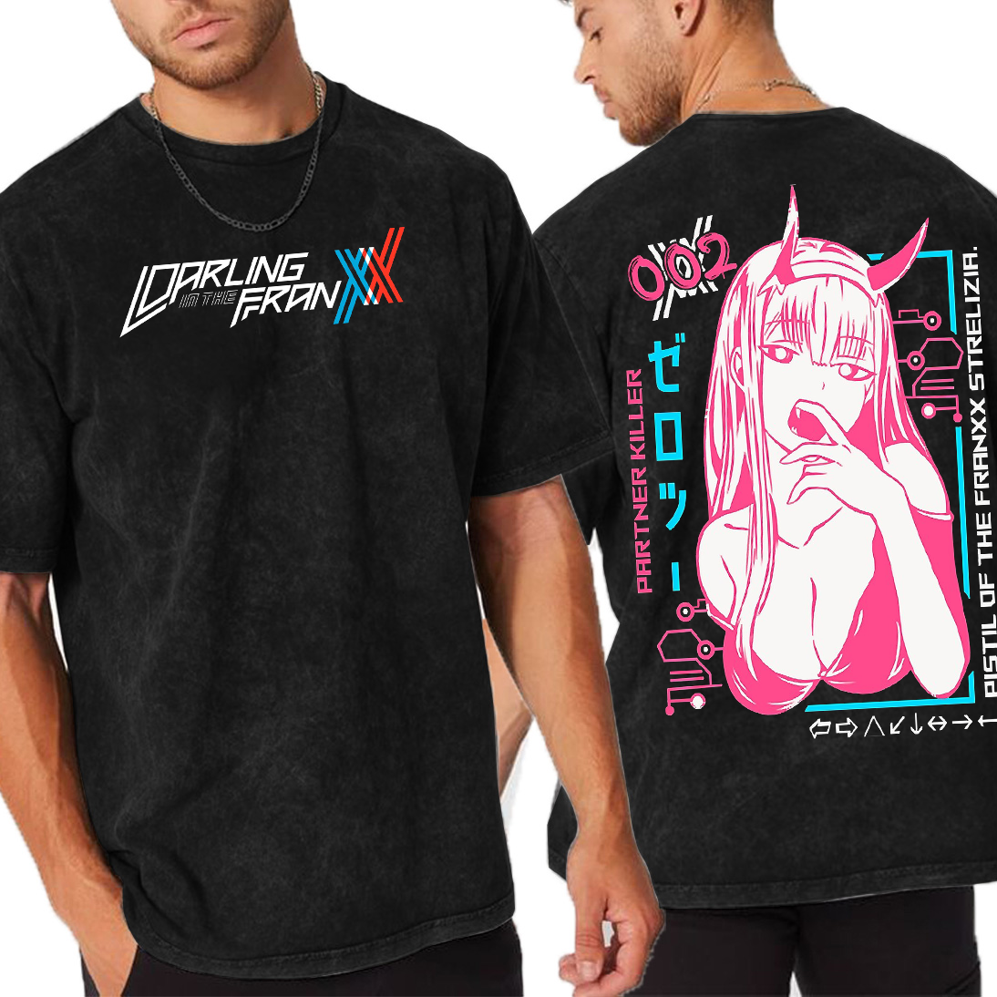 Zero Two,Darling in the Franxx Unisex Washed T-Shirt