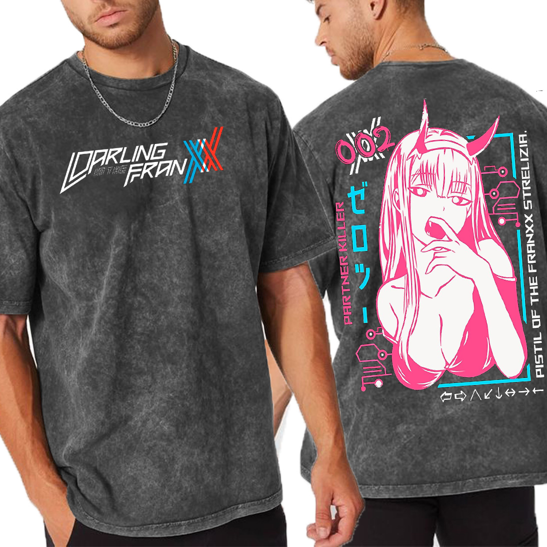 Zero Two,Darling in the Franxx Unisex Washed T-Shirt