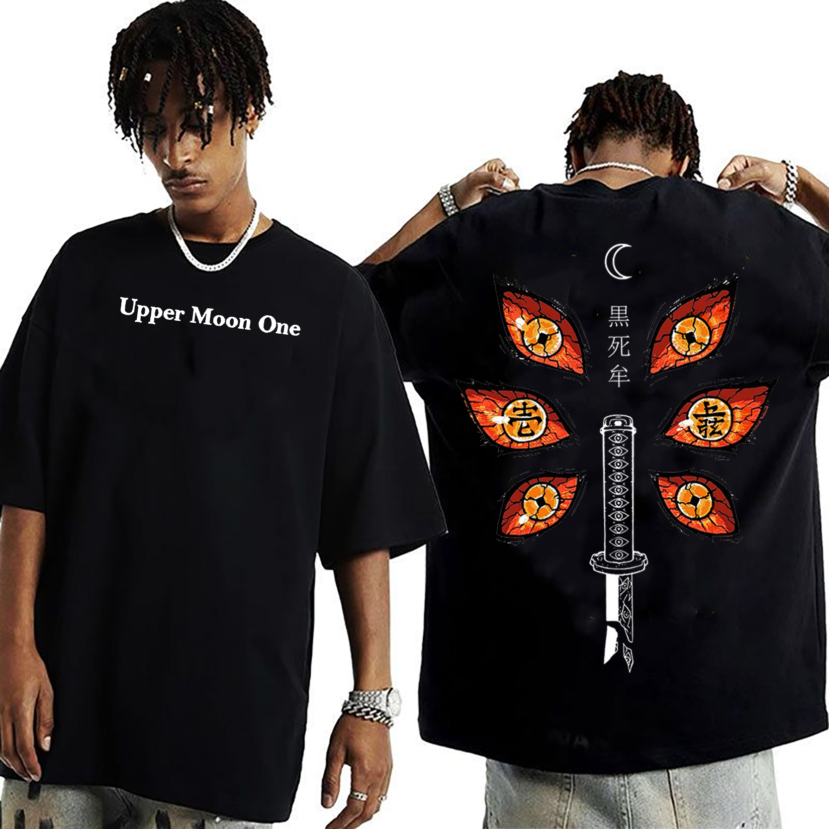 Upper Moon One,Demon Slayer Anime Unisex Washed T-Shirt