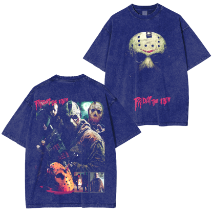Jason Voorhees Friday the 13th, Halloween Unisex Washed T-Shirt