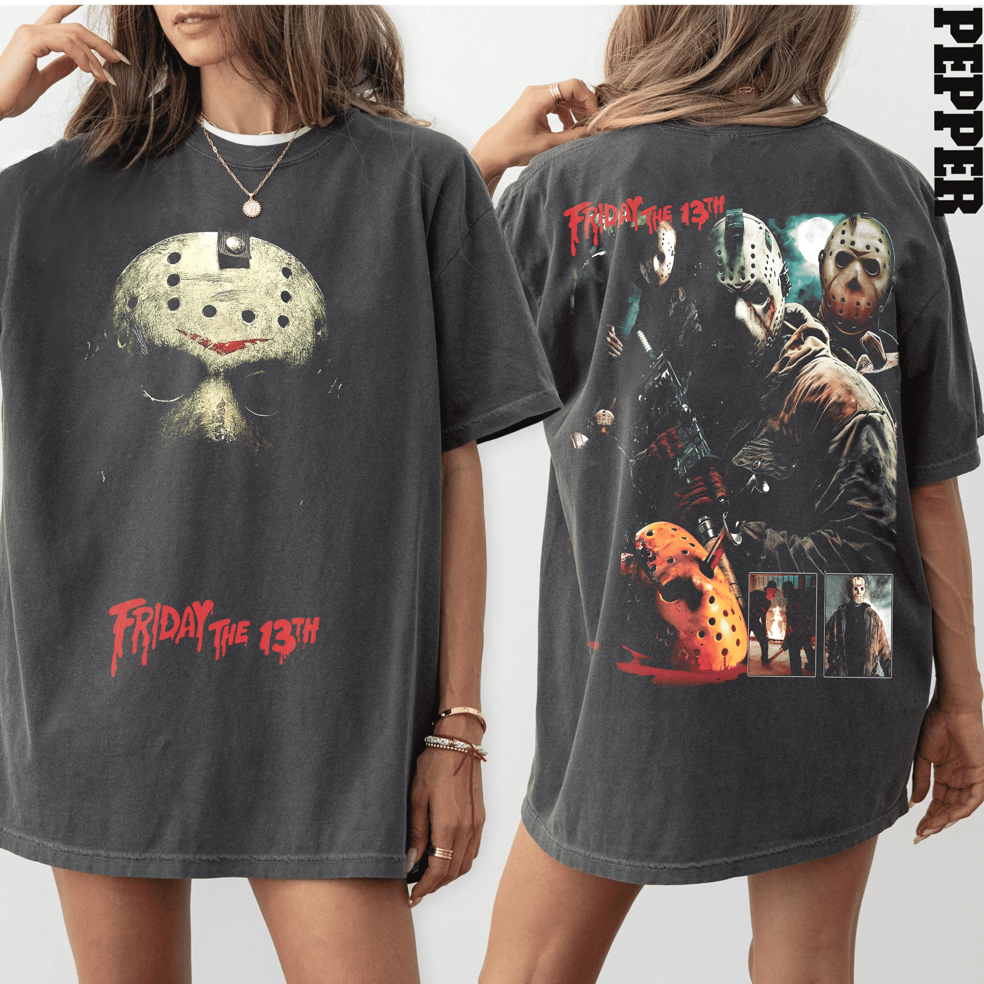 Jason Voorhees Friday the 13th, Halloween Unisex Washed T-Shirt