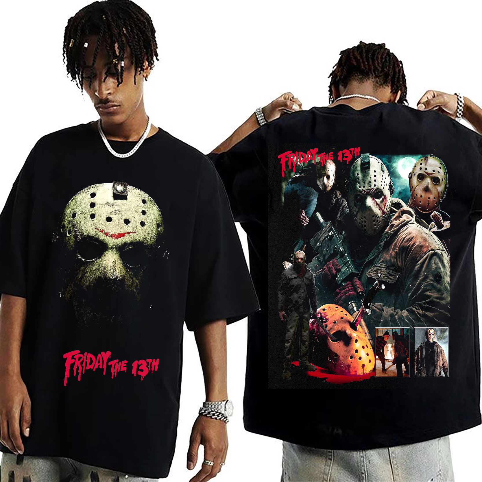 Jason Voorhees Friday the 13th, Halloween Unisex Washed T-Shirt
