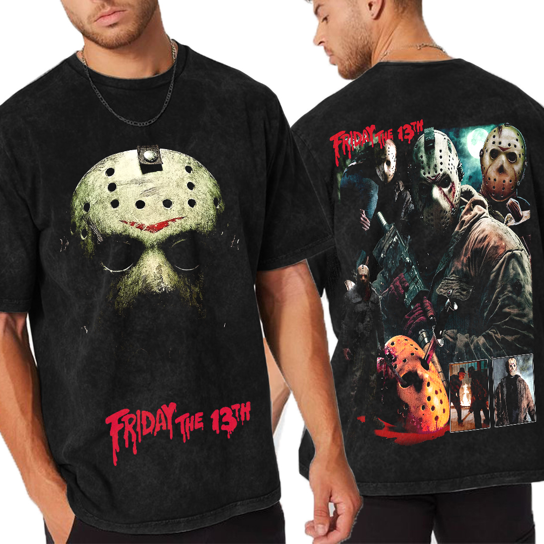 Jason Voorhees Friday the 13th, Halloween Unisex Washed T-Shirt