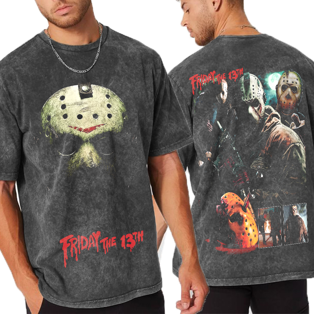 Jason Voorhees Friday the 13th, Halloween Unisex Washed T-Shirt