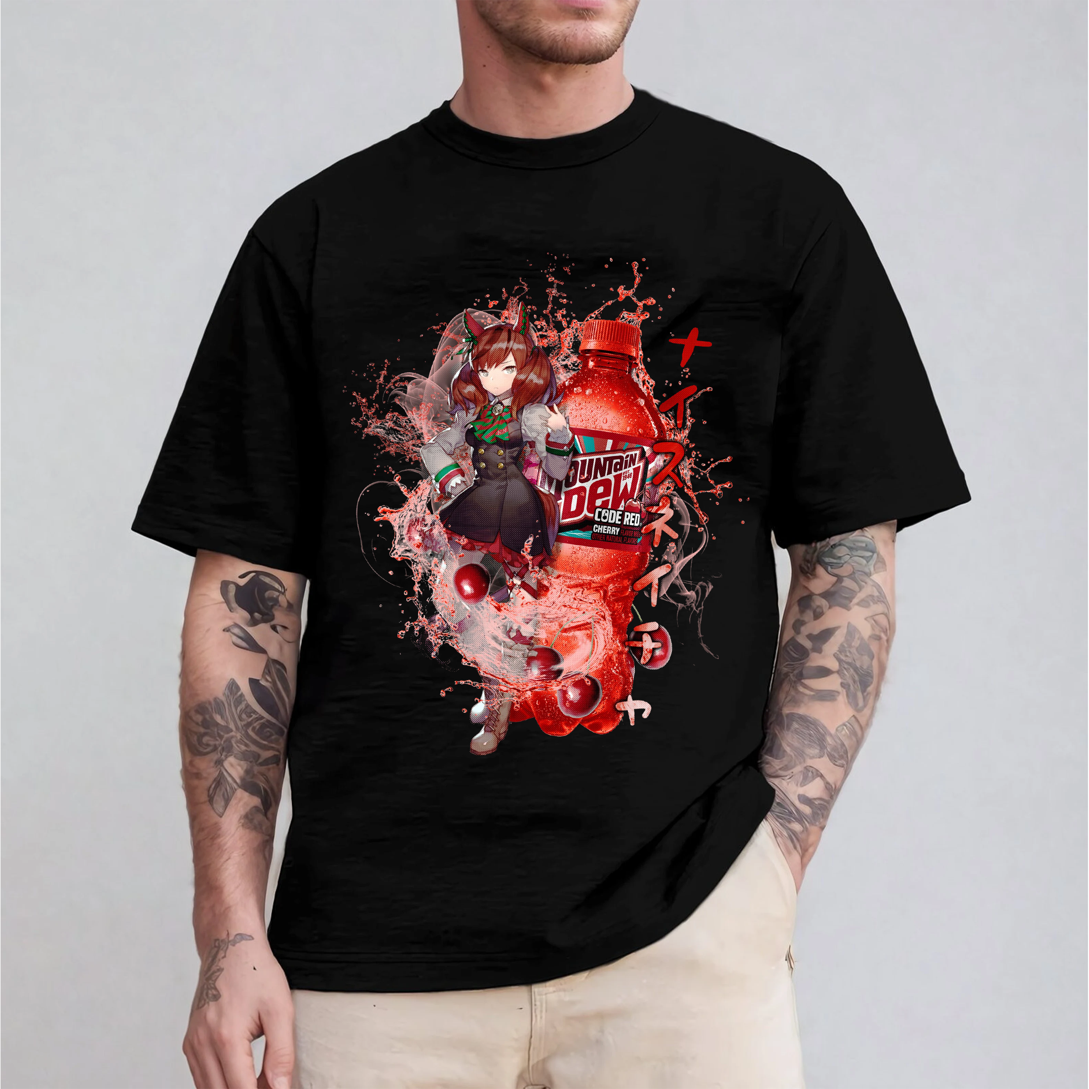 Nature Uma Musume Mountain Dew Code Red Cherry Soda Unisex T-shirt/Crewneck/Hoodie