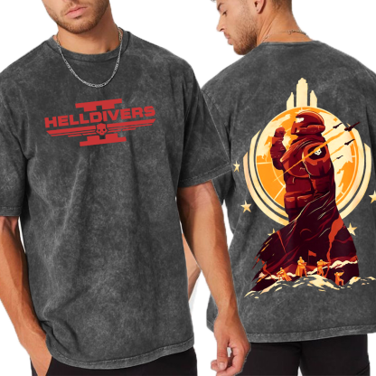 Helldiver 2 Game Unisex Washed T-Shirt