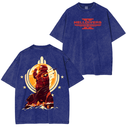 Helldiver 2 Game Unisex Washed T-Shirt