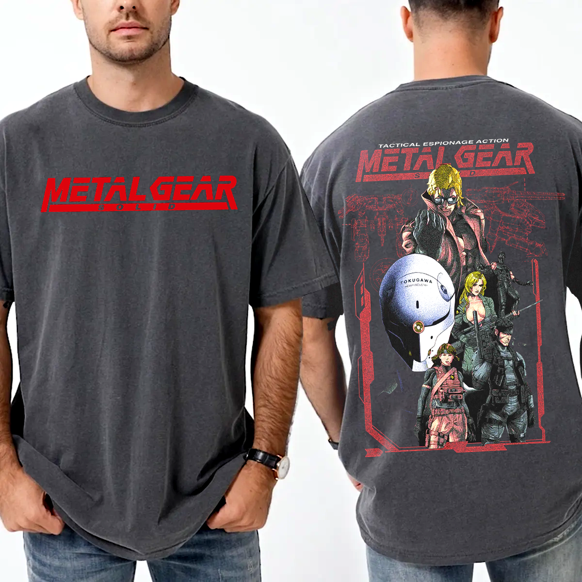 Metal Gear Solid Tactical Red Snake Unisex Washed T-Shirt