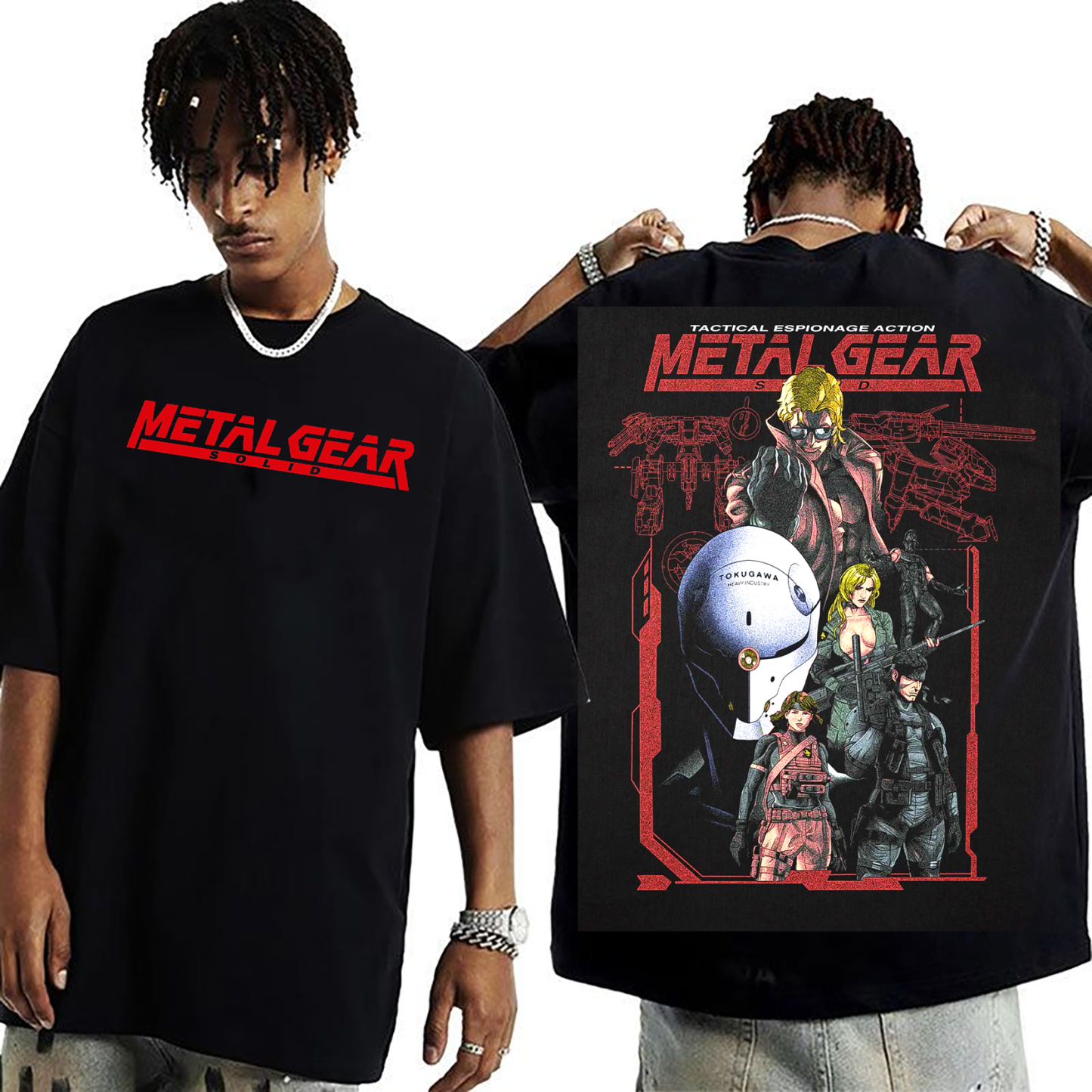 Metal Gear Solid Tactical Red Snake Unisex Washed T-Shirt