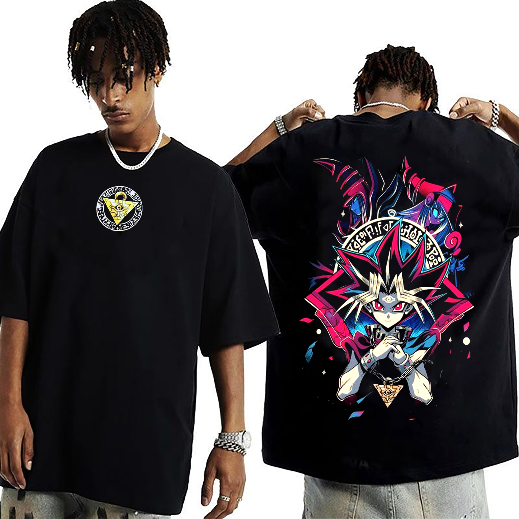 Retro limited dark magician monster card,Yu-Gi-Oh! Trading Card Game Unisex Washed T-Shirt