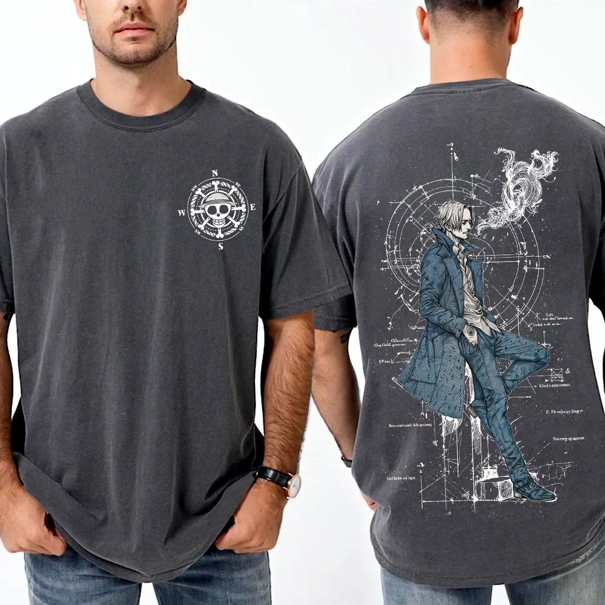 Sanji,One Piece Amine Unisex Washed T-Shirt