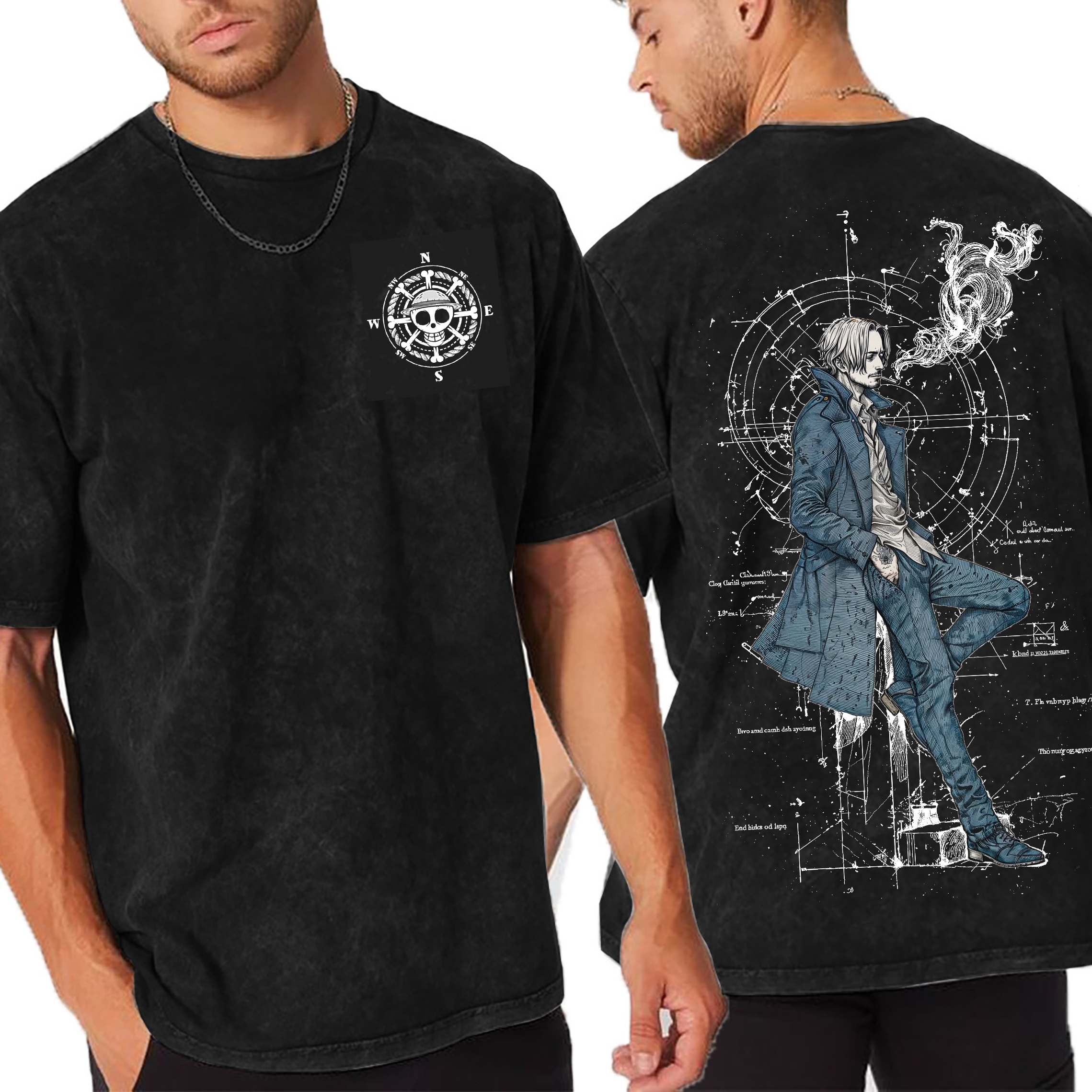 Sanji,One Piece Amine Unisex Washed T-Shirt