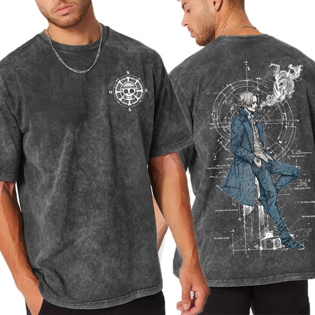 Sanji,One Piece Amine Unisex Washed T-Shirt