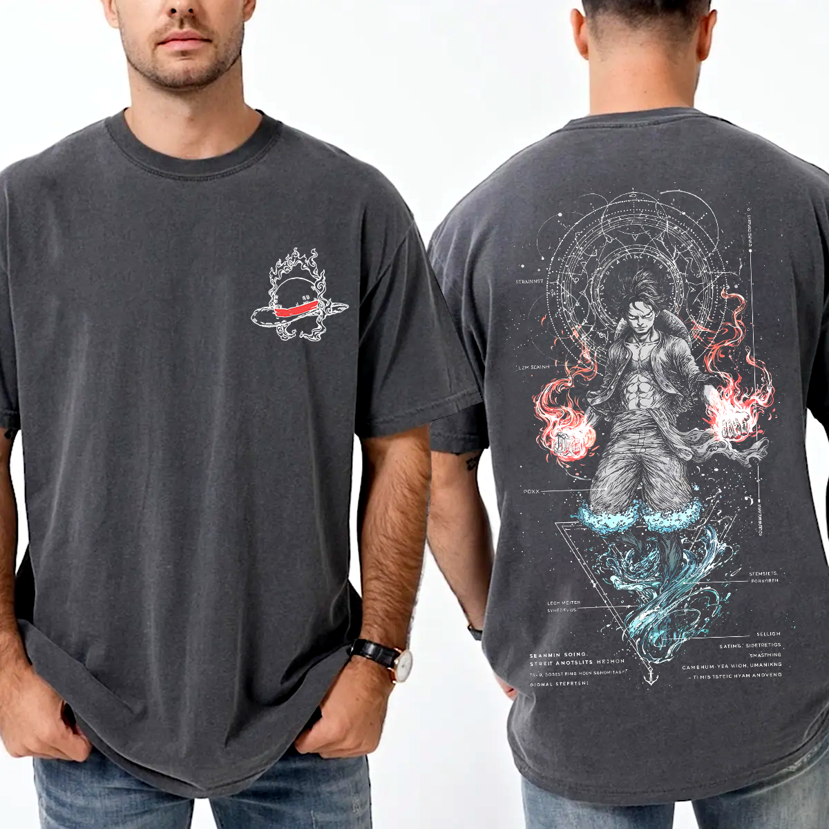Luffy,One Piece Amine Unisex Washed T-Shirt