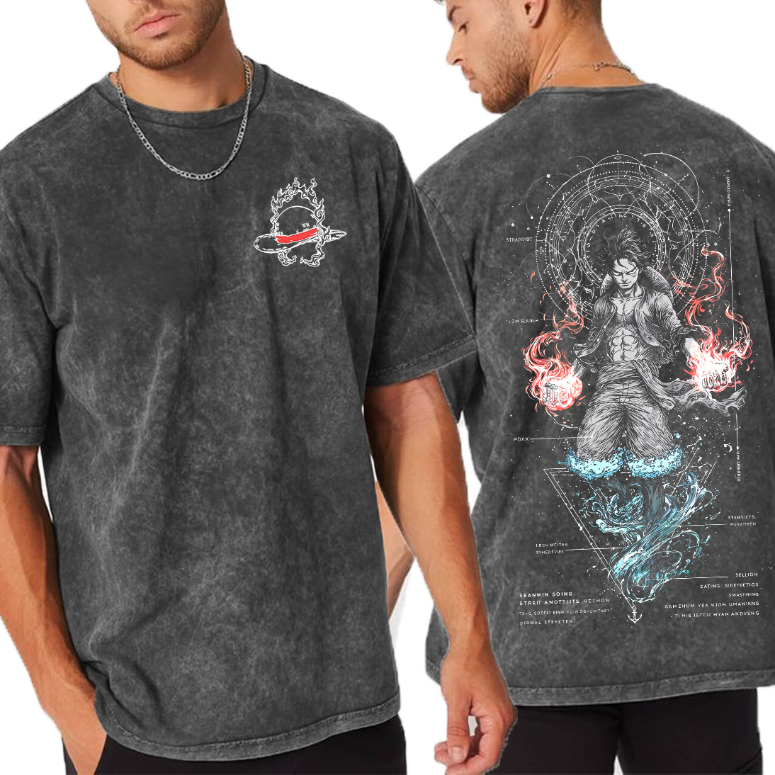 Luffy,One Piece Amine Unisex Washed T-Shirt