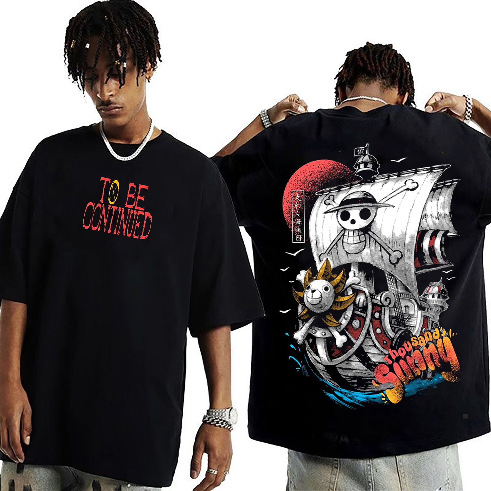 Thousand Sunny ,One Piece  Anime Unisex Washed T-Shirt