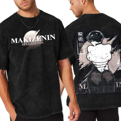 Maki Zenin, Jujutsu Kaisen Anime Unisex Washed T-Shirt