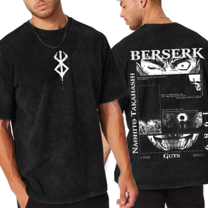 Berserk Anime Unisex Washed T-Shirt