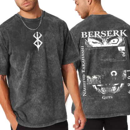 Berserk Anime Unisex Washed T-Shirt
