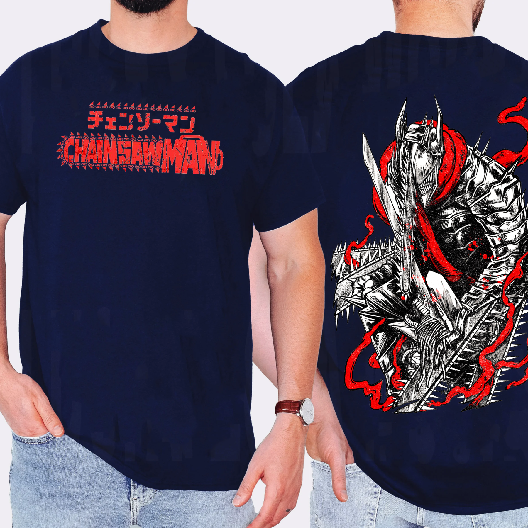 Chainsaw Man Anime Unisex Washed T-Shirt