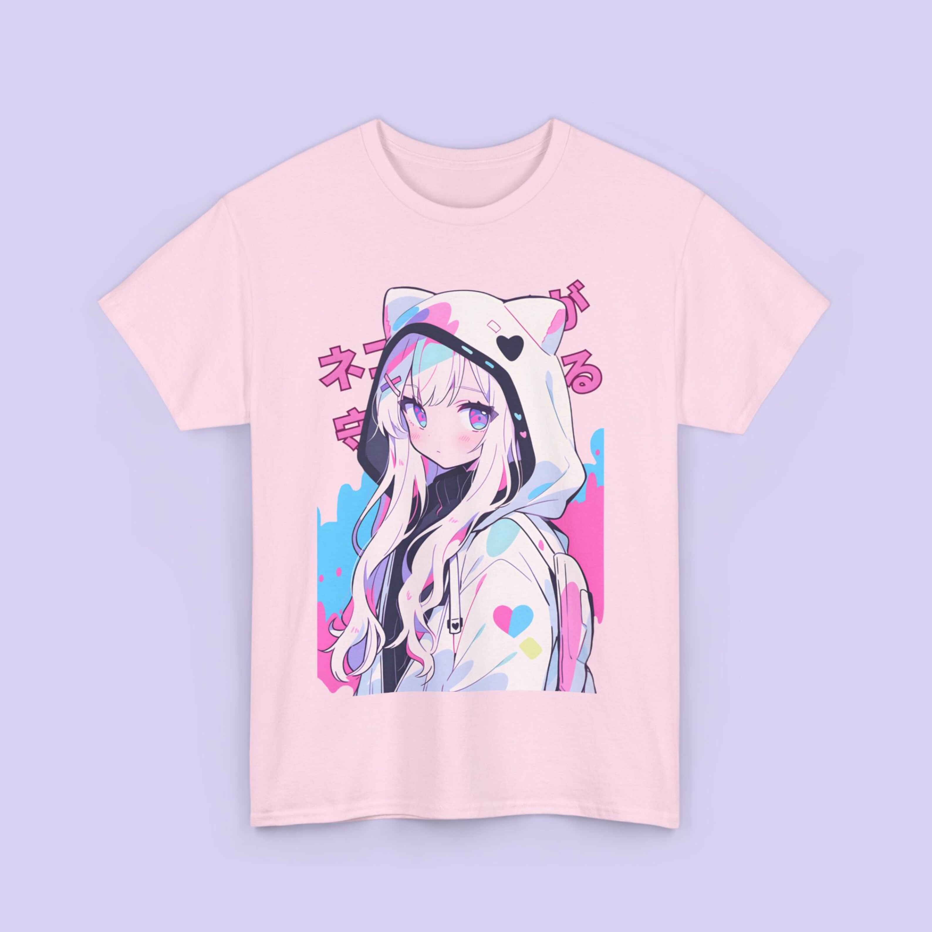 Pastel Cat girl,Retro Japanese Streetwear Unisex Shirt/Crewneck/Hoodie