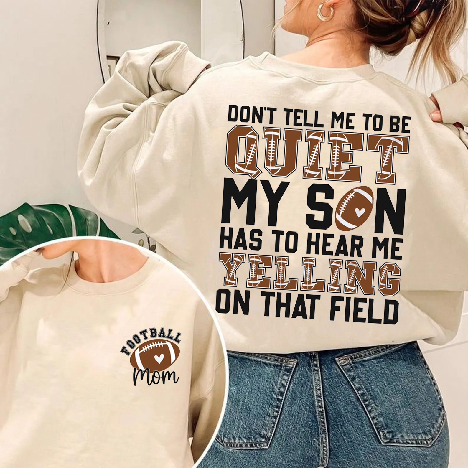 Football mama Unisex Shirt/Crewneck/Hoodie