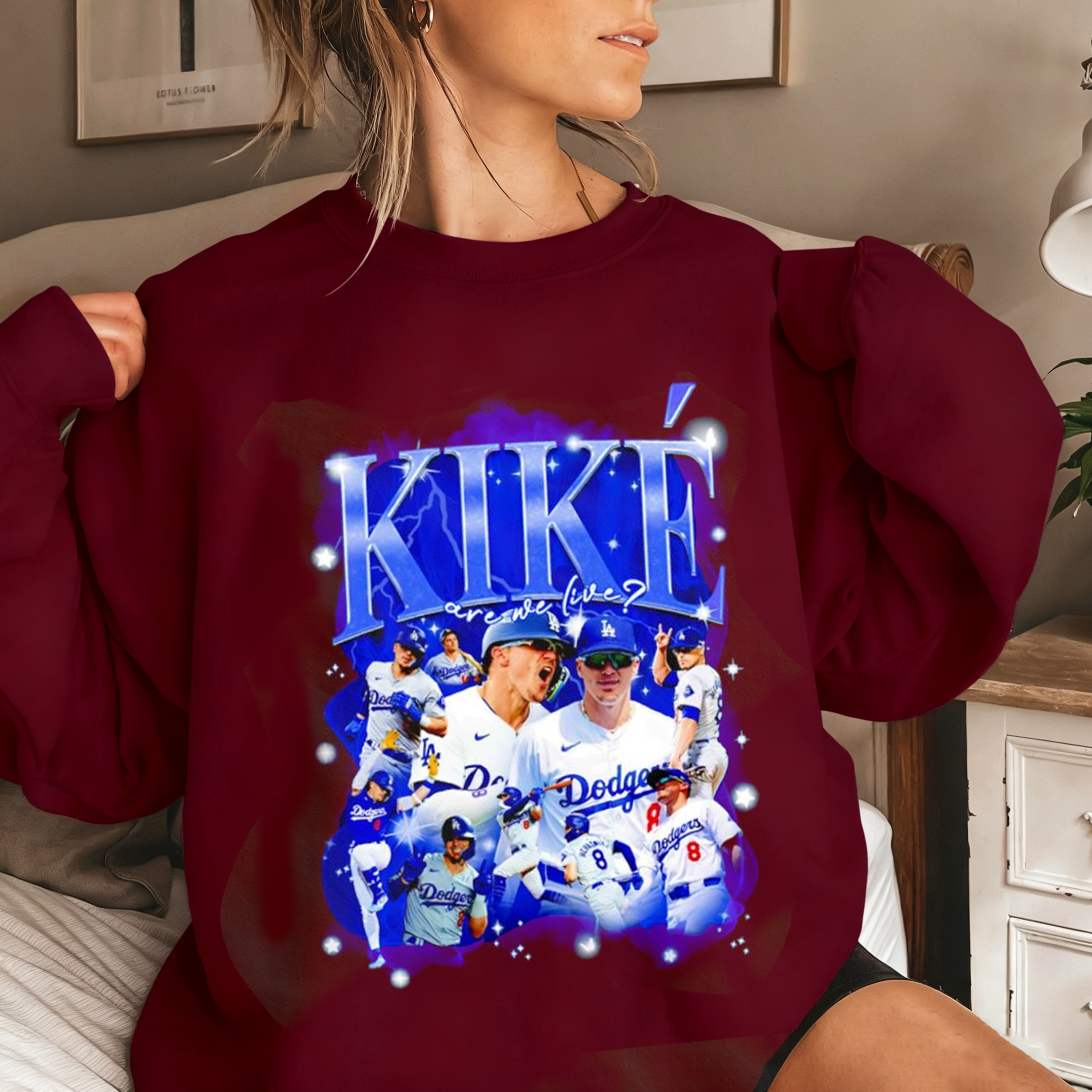 Kik�� Hernandez Bootleg Los Angeles Dodgers baseball T-shirt/Crewneck/Hoodie