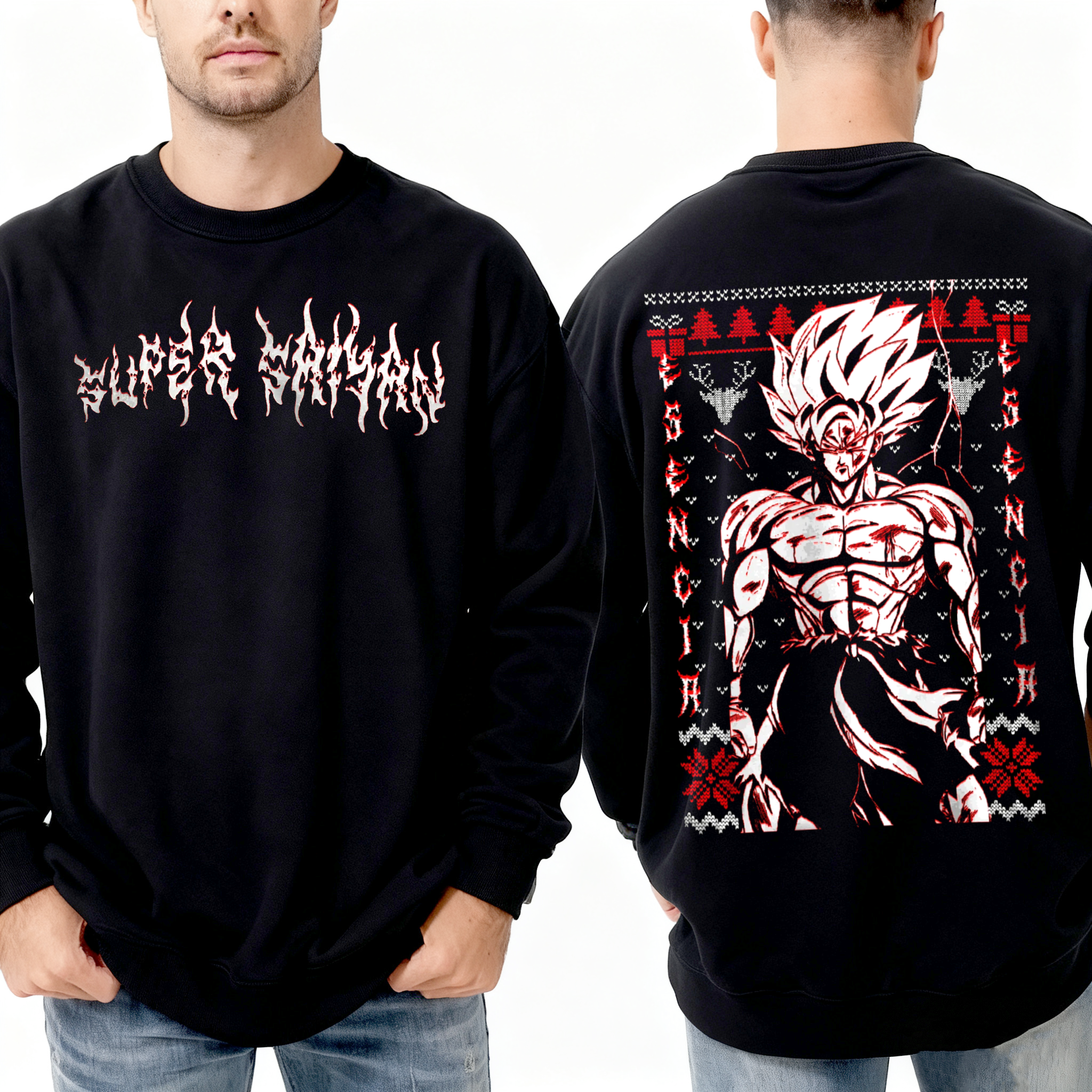 Ugly Sweater Super Saiyan ,Dragon Ball Christmas Unisex T-shirt/Crewneck/Hoodie