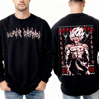 Ugly Sweater Super Saiyan ,Dragon Ball Christmas Unisex T-shirt/Crewneck/Hoodie