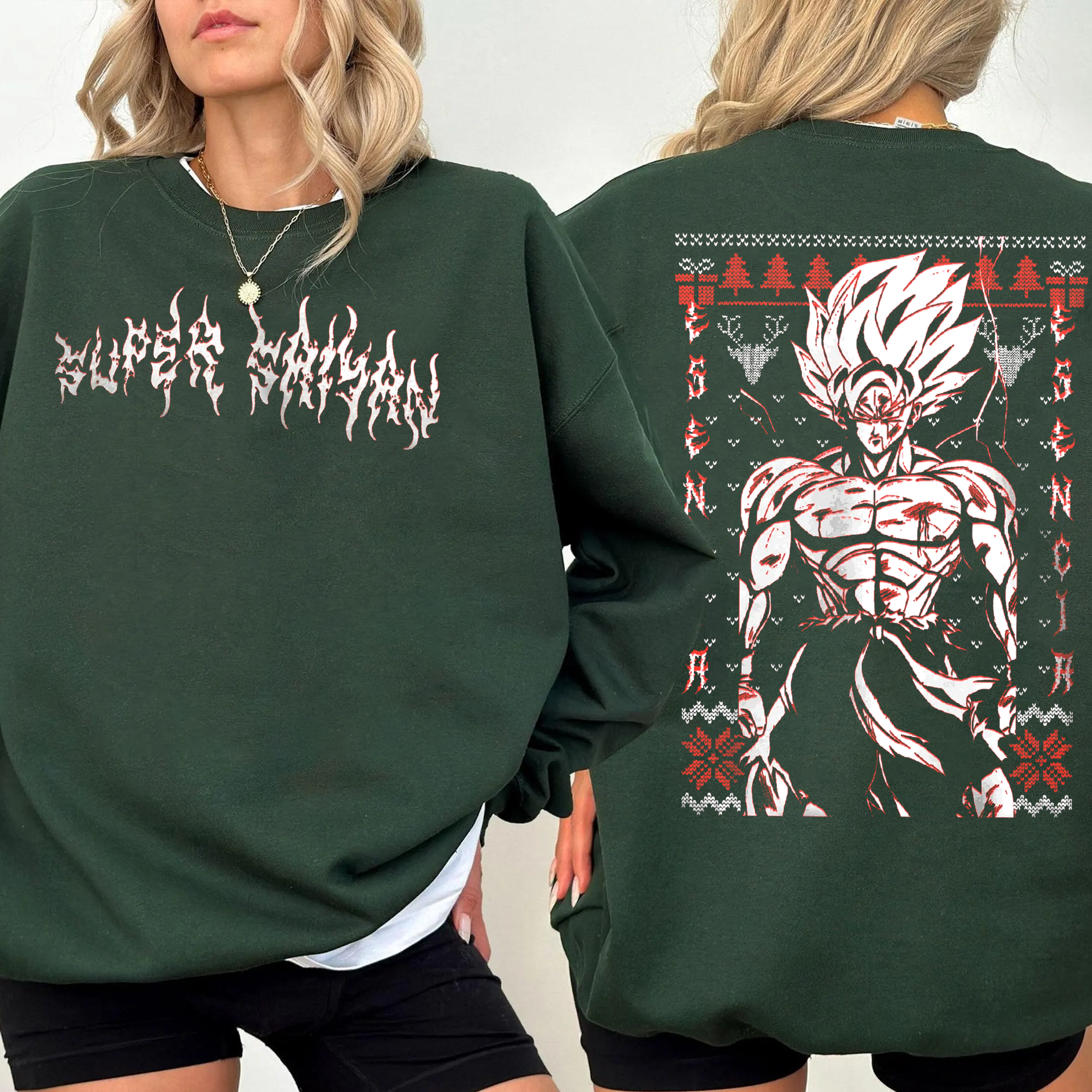 Ugly Sweater Super Saiyan ,Dragon Ball Christmas Unisex T-shirt/Crewneck/Hoodie