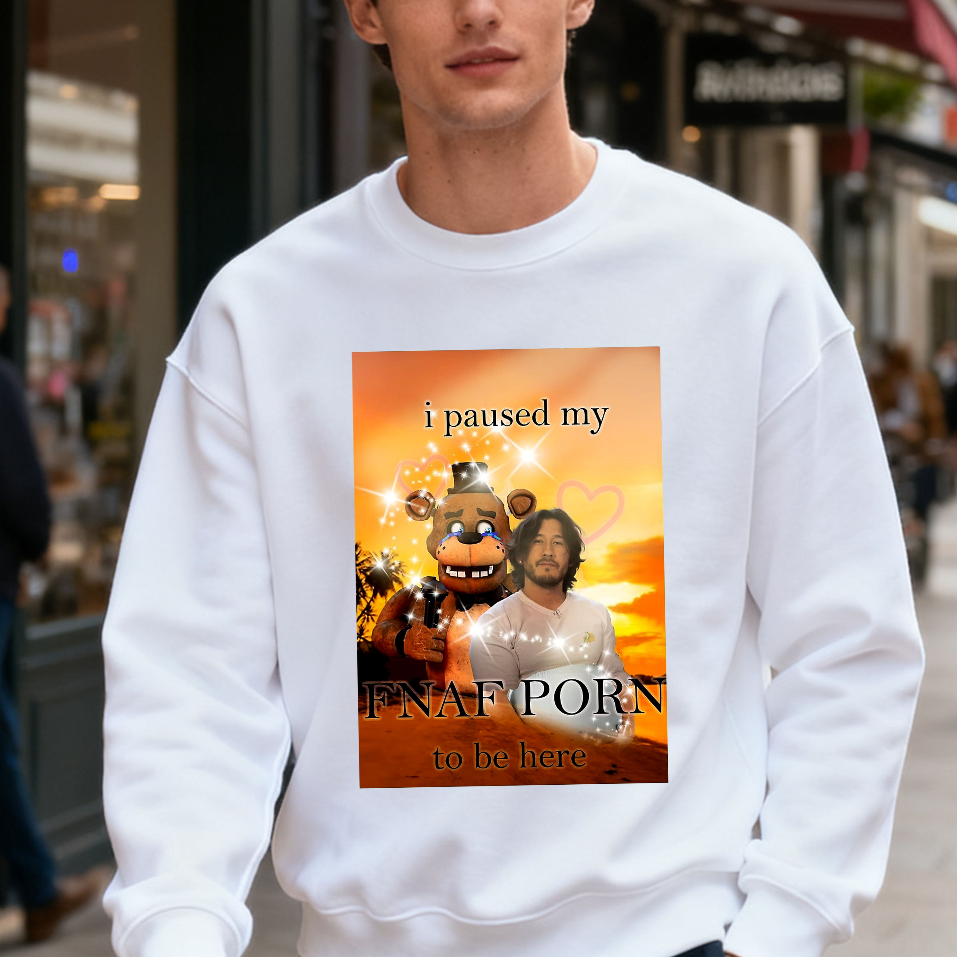 I paused my fnaf porn to be here mark version Unisex T-shirt/Crewneck/Hoodie