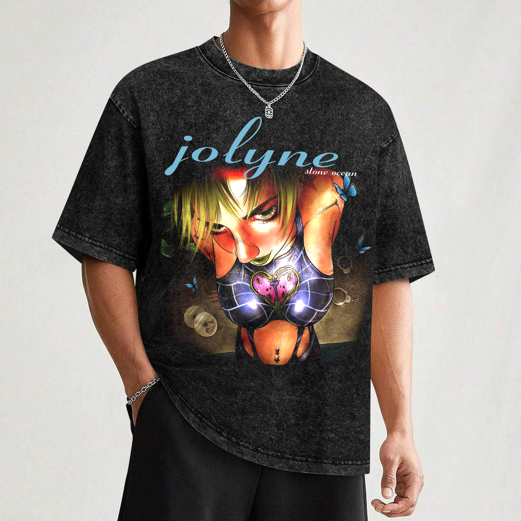 Jolyne Cujoh Stone Ocean ,JoJos Bizarre Adventure  Anime Vintage Oversized T-shirt/Crewneck/Hoodie