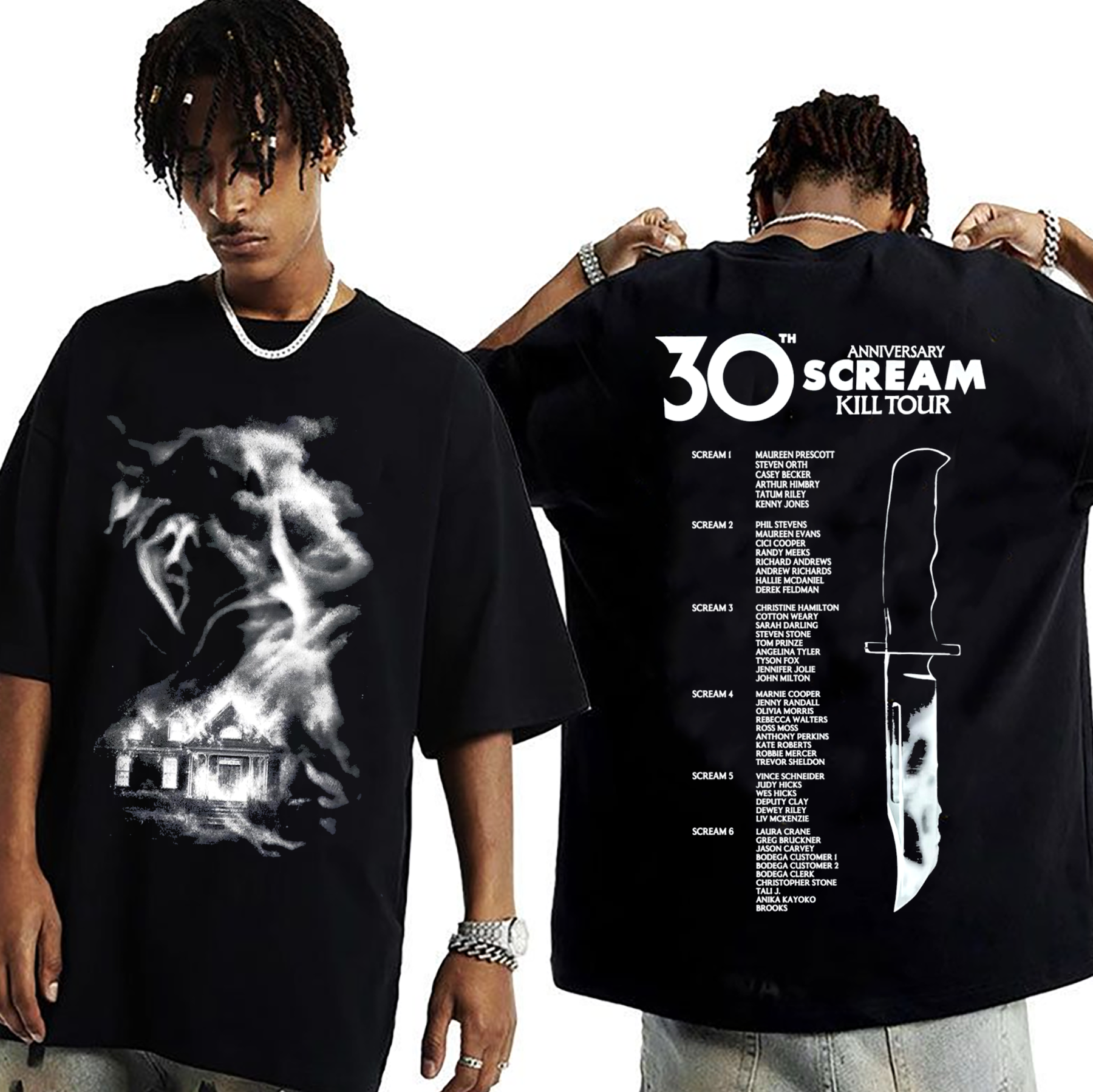 Scream 7 ,Scream 30th Anniversary Kill Tour Oversized T-shirt/Crewneck/Hoodie