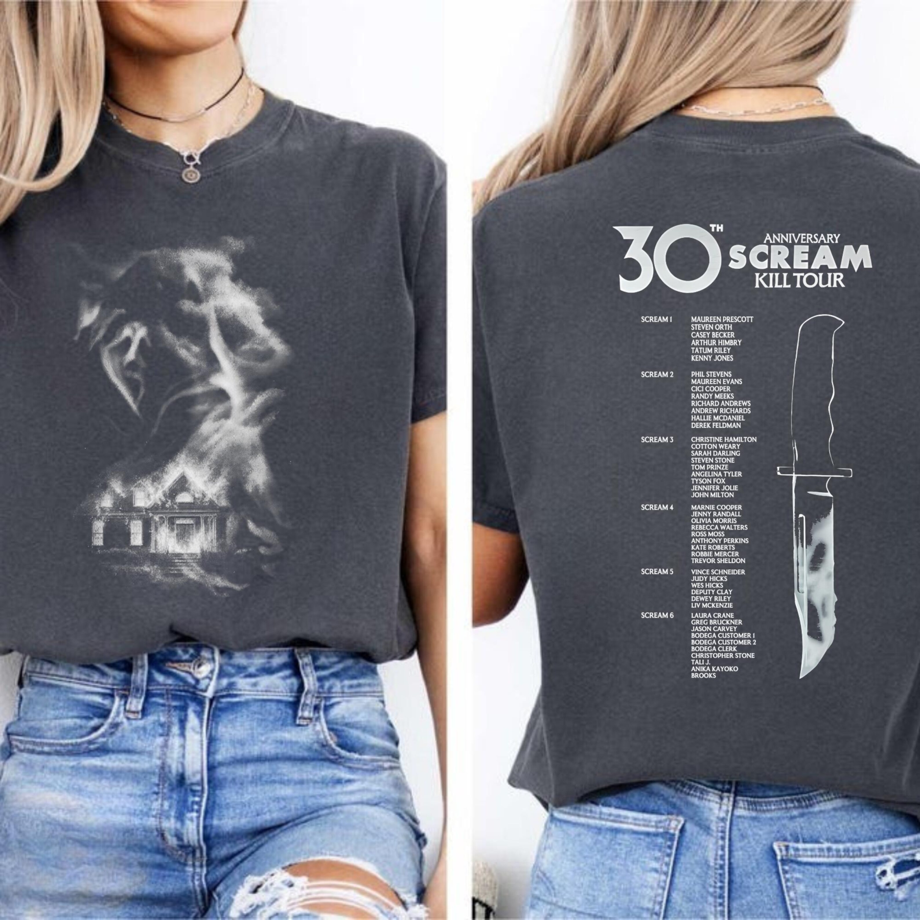 Scream 7 ,Scream 30th Anniversary Kill Tour Oversized T-shirt/Crewneck/Hoodie