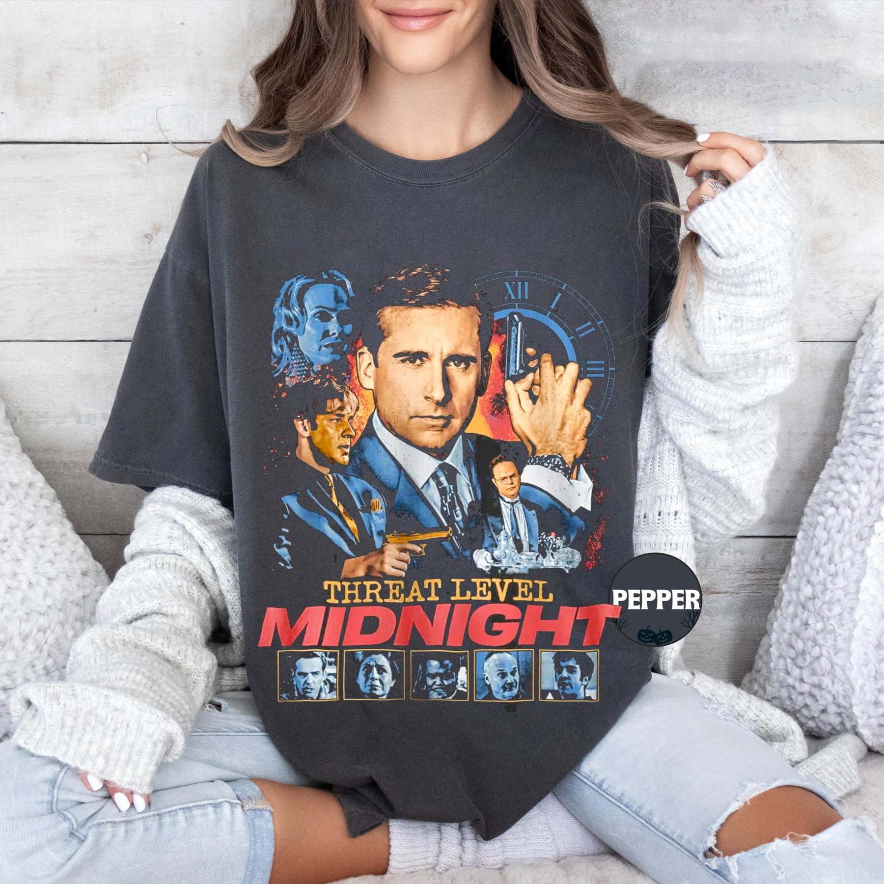 The Office Threat Level Midnight Retro Vintage Unisex T-shirt/Crewneck/Hoodie