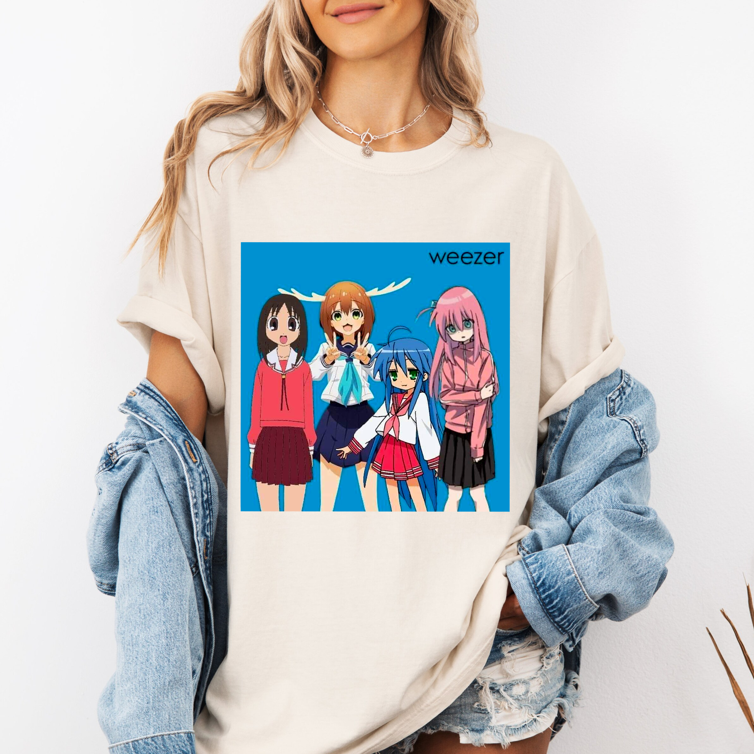 Weezer Nokotan Bocchi Osaka Konata Izumi Graphic Oversize Unisex Shirts/Crewneck/Hoodie