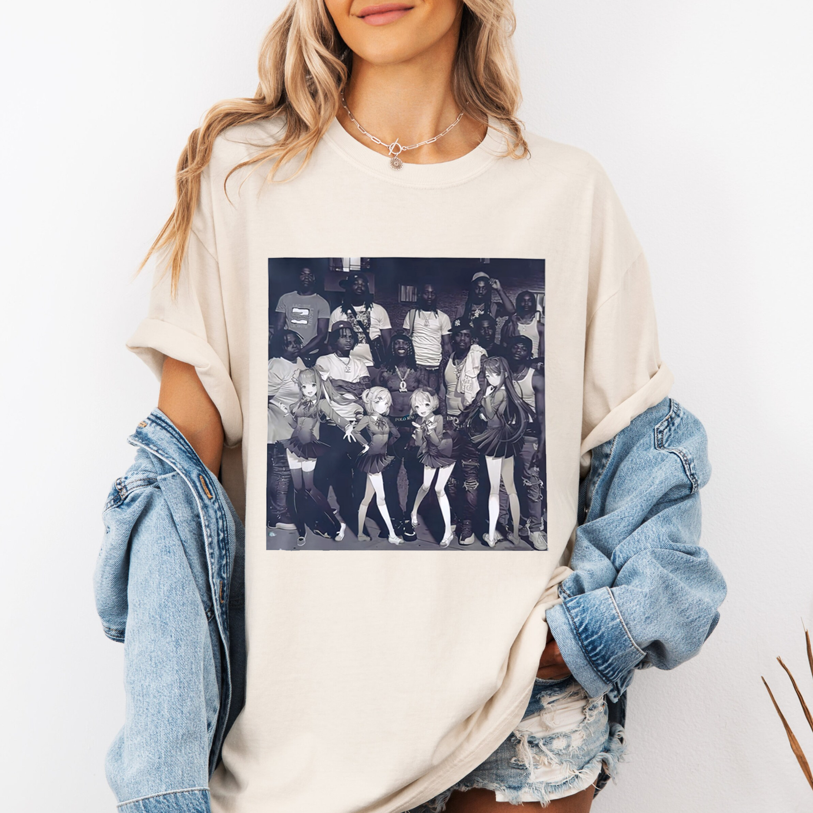 King Von X Doki Doki Literature Club! Funny Graphic Oversize Unisex Shirts/Crewneck/Hoodie