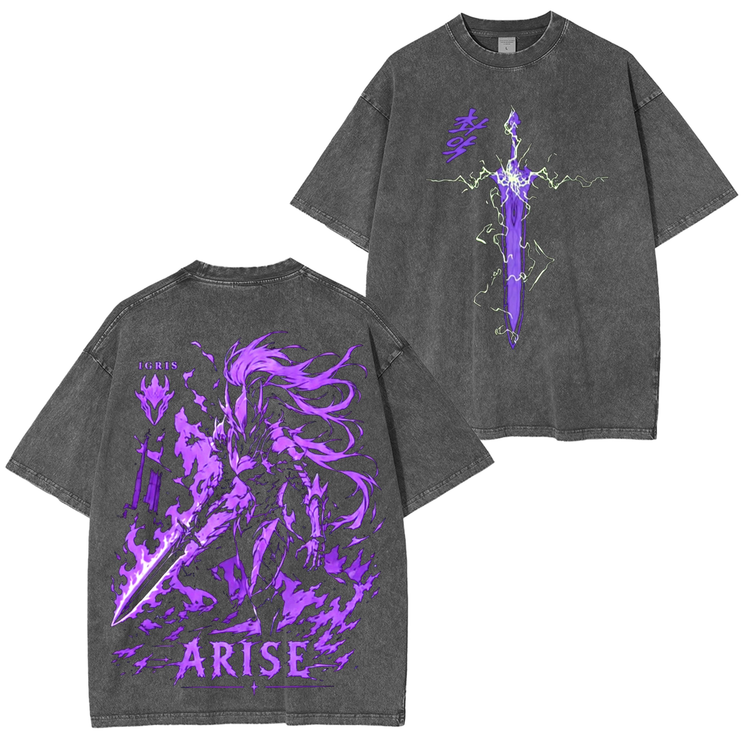 Solo Leveling Anime Unisex Washed T-Shirt