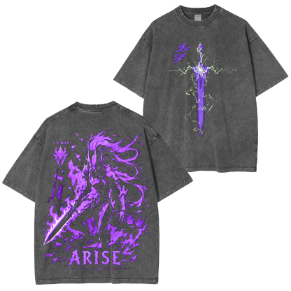 Solo Leveling Anime Unisex Washed T-Shirt