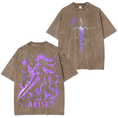 Solo Leveling Anime Unisex Washed T-Shirt