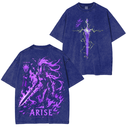 Solo Leveling Anime Unisex Washed T-Shirt