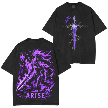 Solo Leveling Anime Unisex Washed T-Shirt
