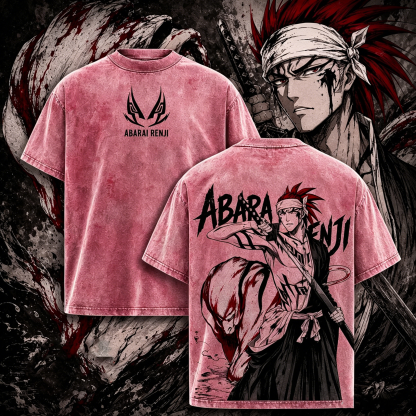 Renji Abarai, Bleach Anime Unisex Washed T-Shirt