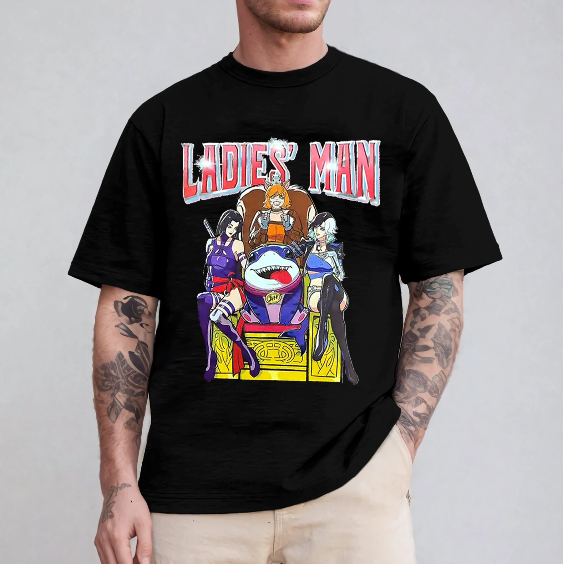 Ladies Man Jeff The Shark Unisex T-shirt/Crewneck/Hoodie