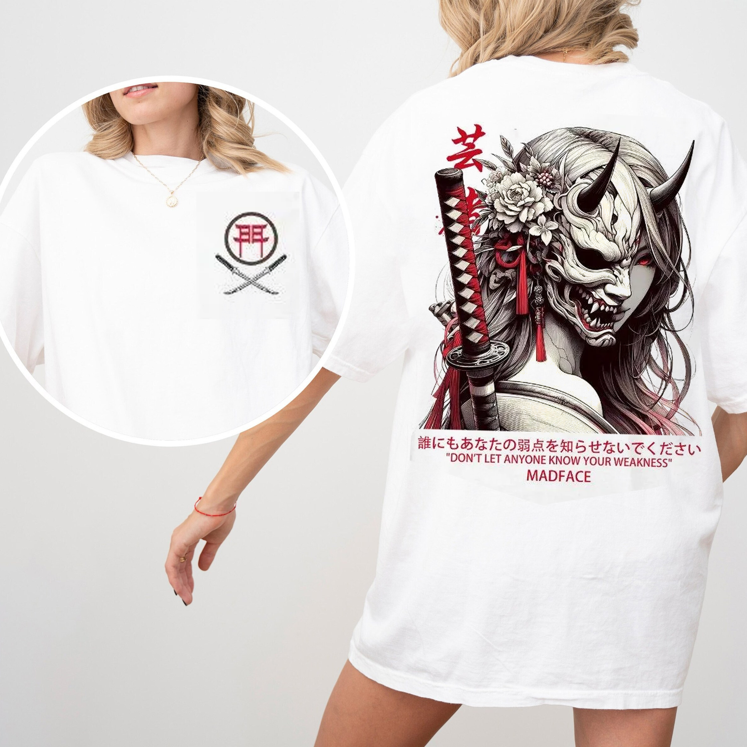 Half-Faced Skull Geisha Japanese Culture Oversize Unisex Shirts/Crewneck/Hoodie