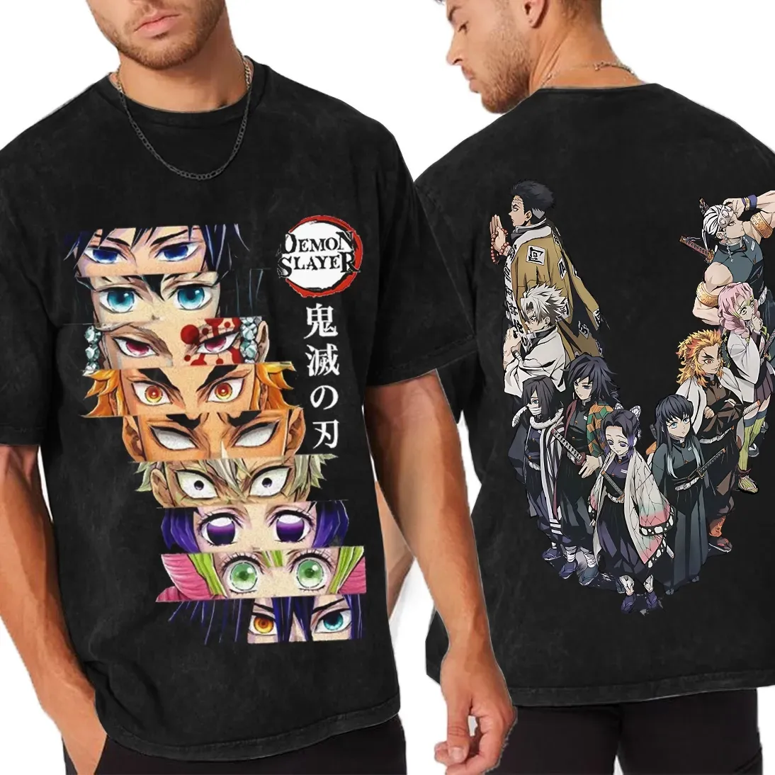 All Pillars. One War.Demon Slayer Hashira Retro Washed T-Shirt