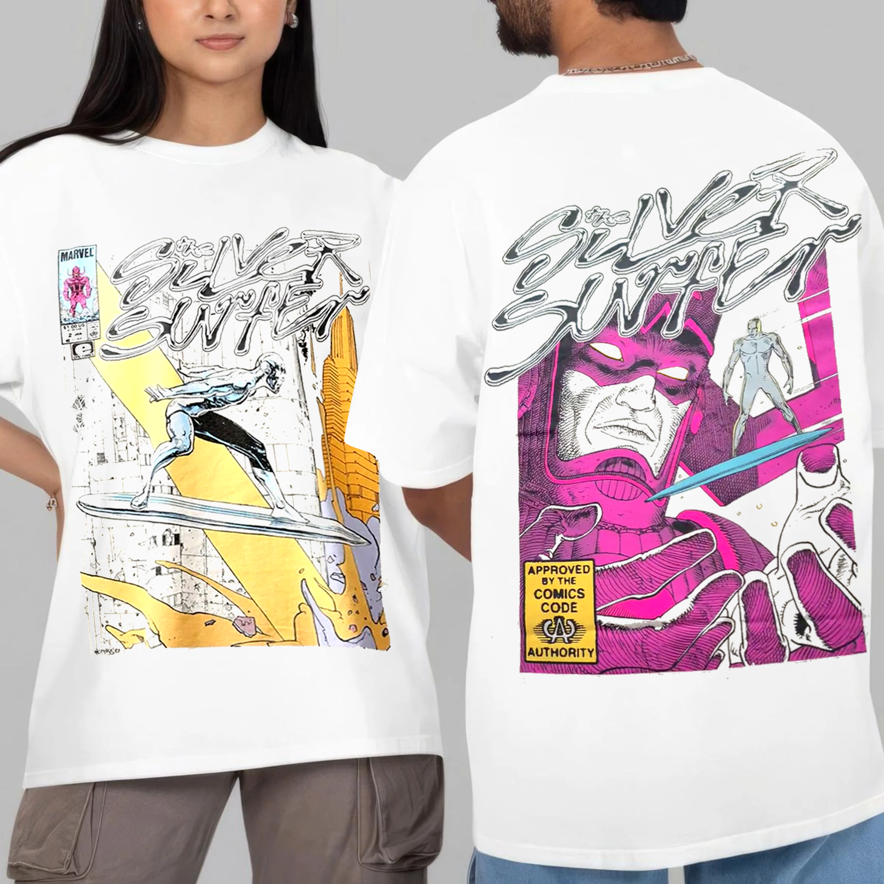Marvel Silver Surfer Heavyweight Oversize Unisex Shirts/Crewneck/Hoodie