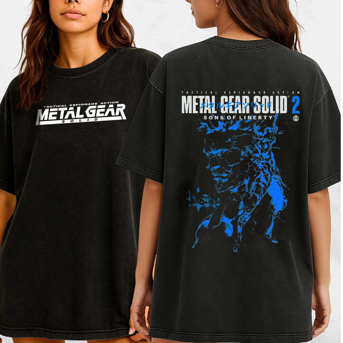 Tactical. Retro. Legendary. MGS2 Double Retro Washed T-Shirt