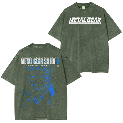 Tactical. Retro. Legendary. MGS2 Double Retro Washed T-Shirt