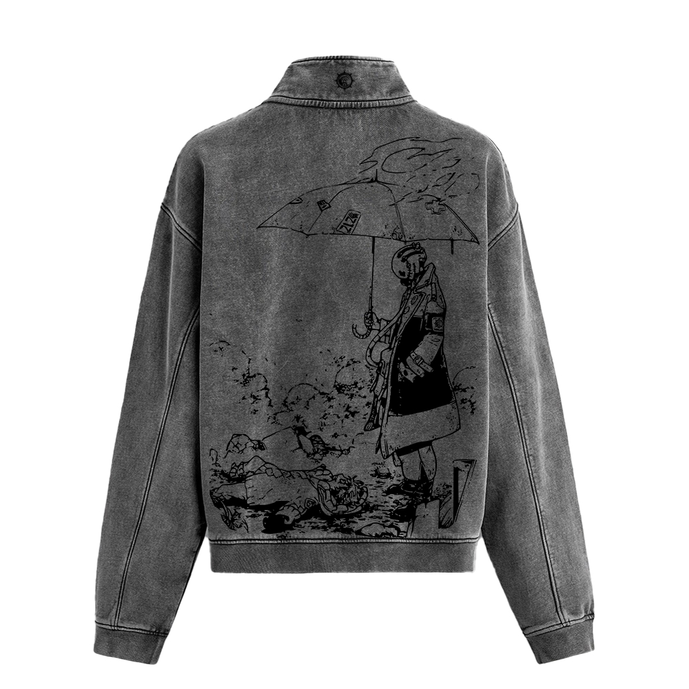 Gachiakuta Premium Quarter-Zip Washed Hoodie